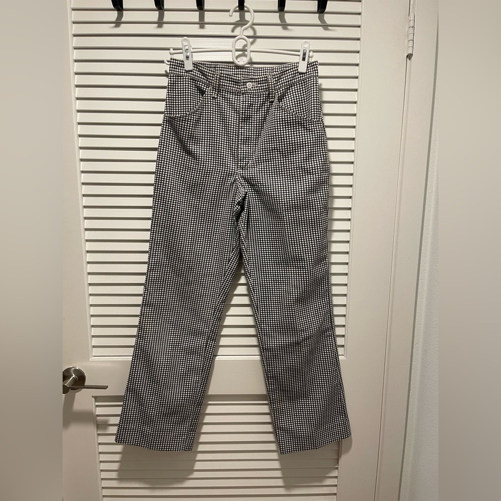 Vintage Red Kap Black and white gingham straight leg trousers | size 28